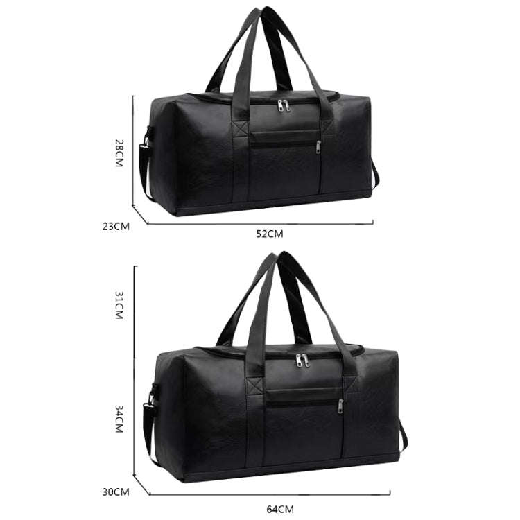 Large-capacity Business Handbag Men's Short Trip Travel Waterproof Leather Luggage Bag, Color: Sm...