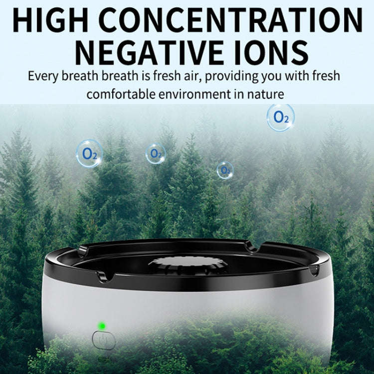 Rechargeable Ashtray Air Purifier Car Smoking Tank To Remove Smoke Odor(Gray)