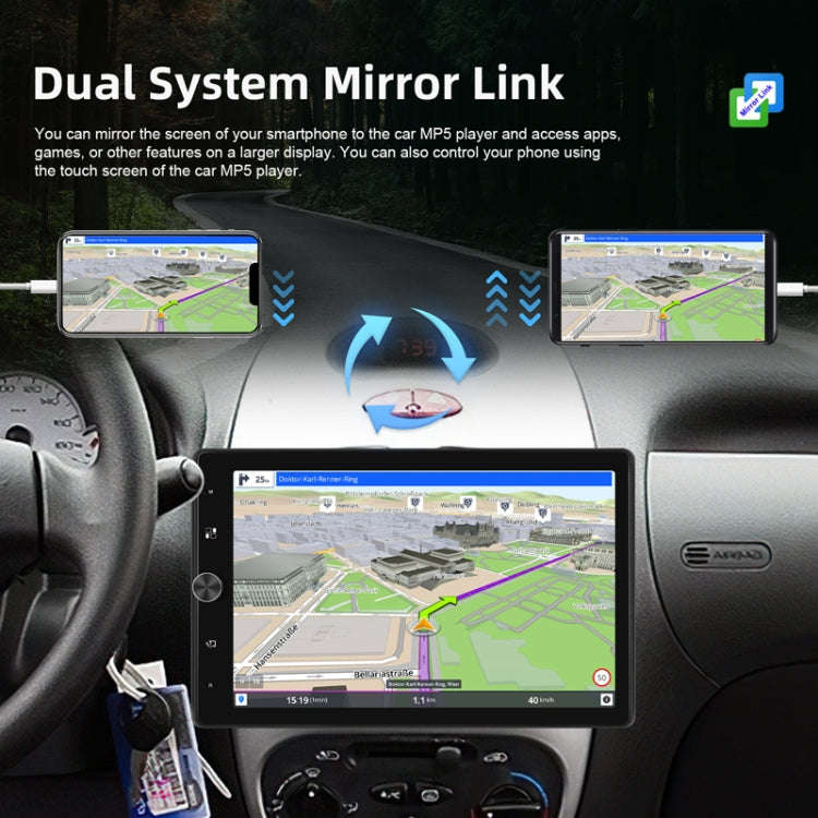 10.4 Inch MP5 Single Butt Vertical Screen Manual Rotation Android Navigation With Wireless Carpla...
