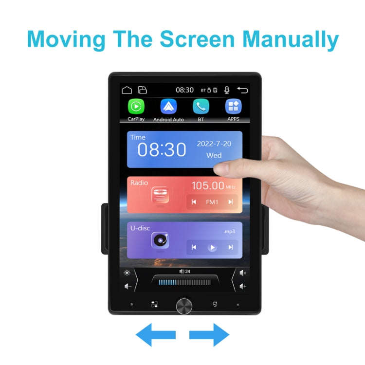 10.4 Inch MP5 Single Butt Vertical Screen Manual Rotation Android Navigation With Wireless Carpla...