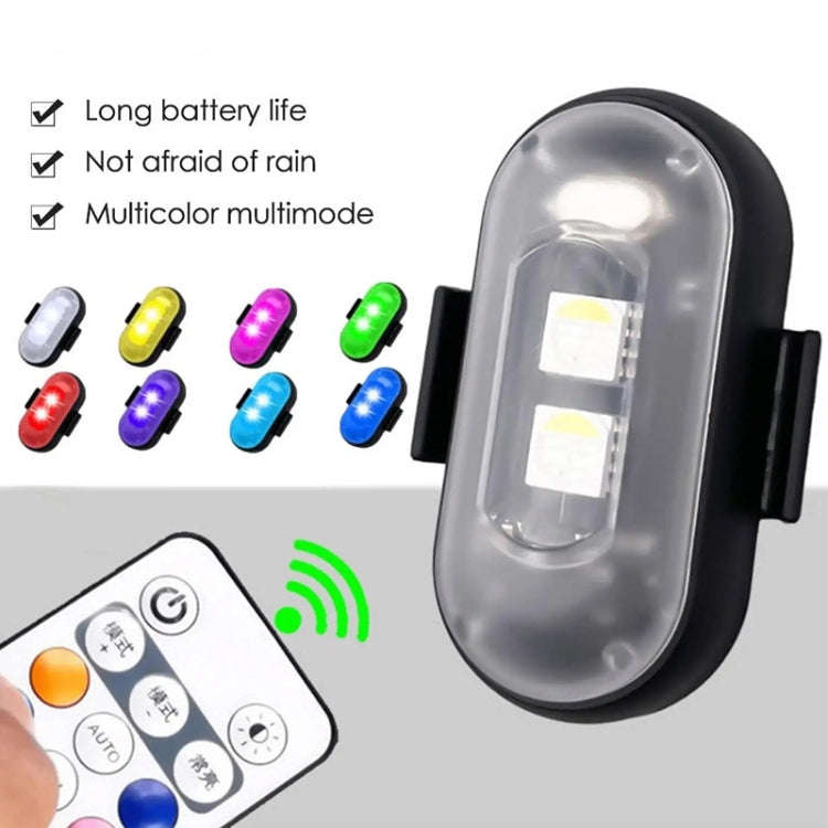 Wireless Remote Control Motorcycle Universal Colorful Flashing Warning Light, Size: Paste Type(1 ...