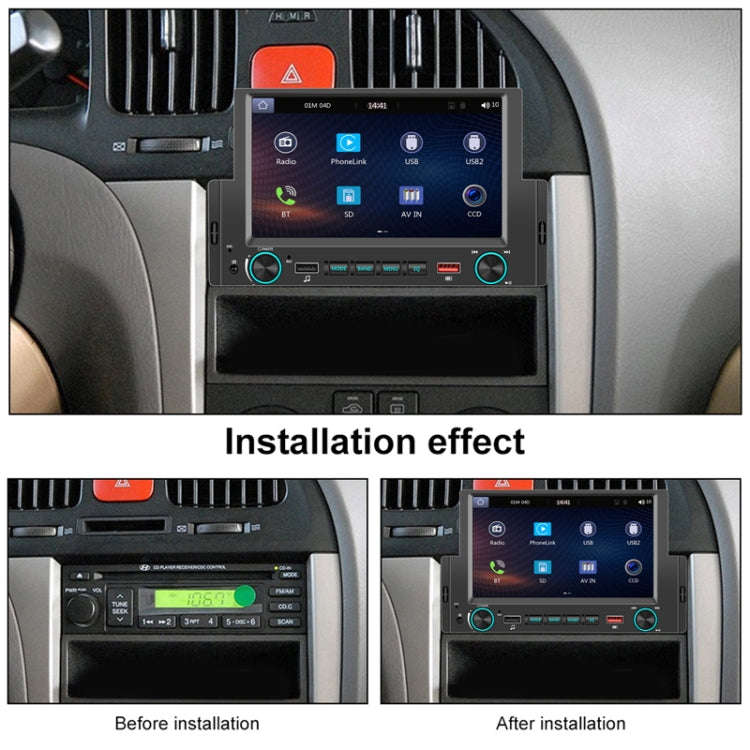 6.2 Inch MP5 Player Single Butt Universal Wired CarPlay Car Monitor, Model: Standard+4 Light Camera