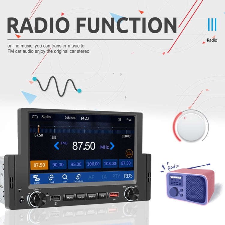 6.2 Inch MP5 Player Single Butt Universal Wired CarPlay Car Monitor, Model: Standard+4 Light Camera