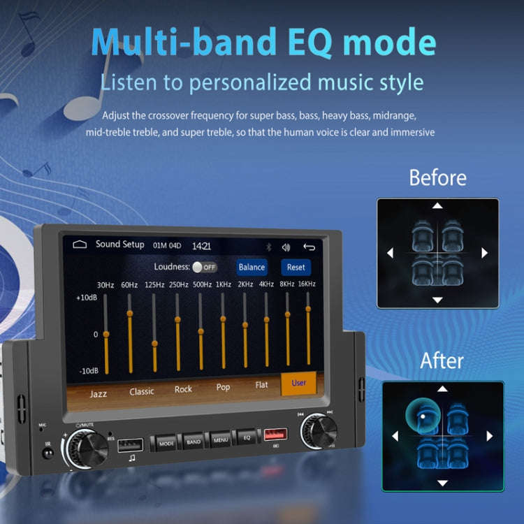 6.2 Inch MP5 Player Single Butt Universal Wired CarPlay Car Monitor, Model: Standard+4 Light Camera