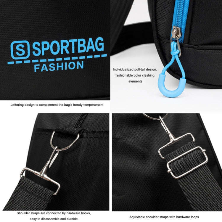 Large Capacity Luggage Pack Handheld Travel Bag Short Trip Shoulder Sports Fitness Bag(Black)