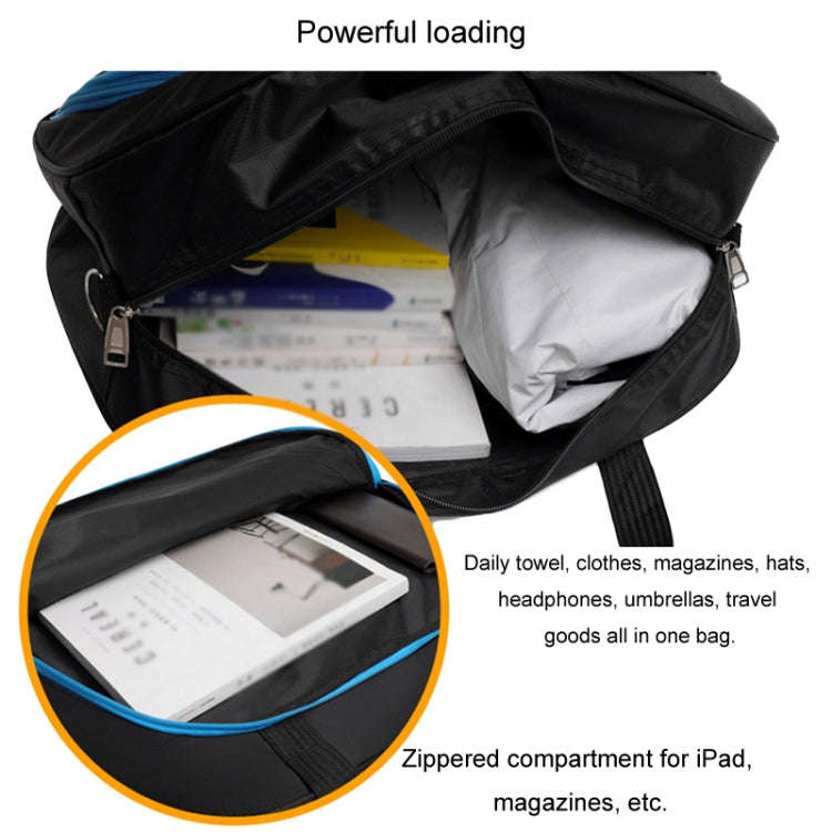 Large Capacity Luggage Pack Handheld Travel Bag Short Trip Shoulder Sports Fitness Bag(Black)