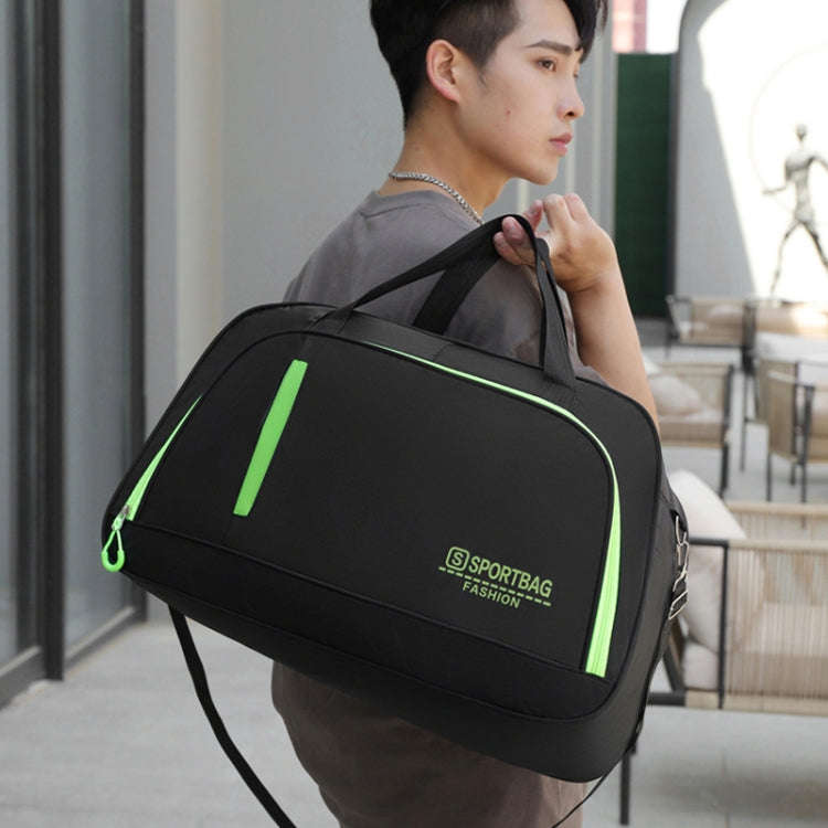 Large Capacity Luggage Pack Handheld Travel Bag Short Trip Shoulder Sports Fitness Bag(Green)
