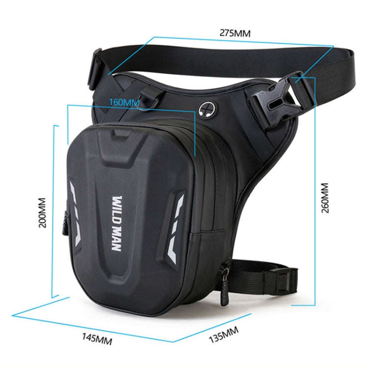WILD MAN L1 3L Outdoor Motorcycle Riding Hard Shell Waist Bag Sports Cross-body Bag(Black)