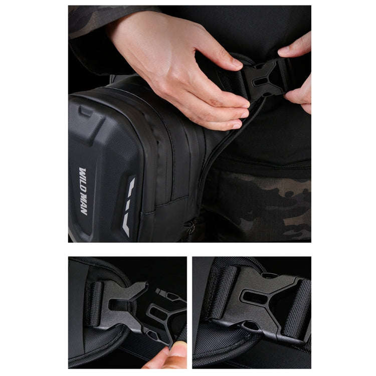 WILD MAN L1 3L Outdoor Motorcycle Riding Hard Shell Waist Bag Sports Cross-body Bag(Black)