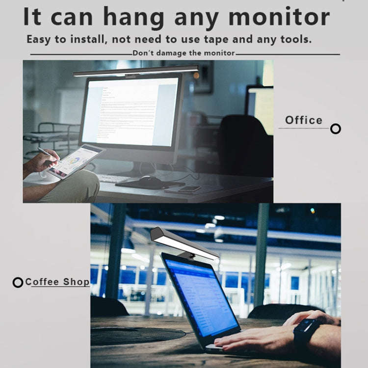 TB-301S 50cm Asymmetric No Video Flash Desk Lamp Timing Dimming Work Monitor Computer Screen Hang...