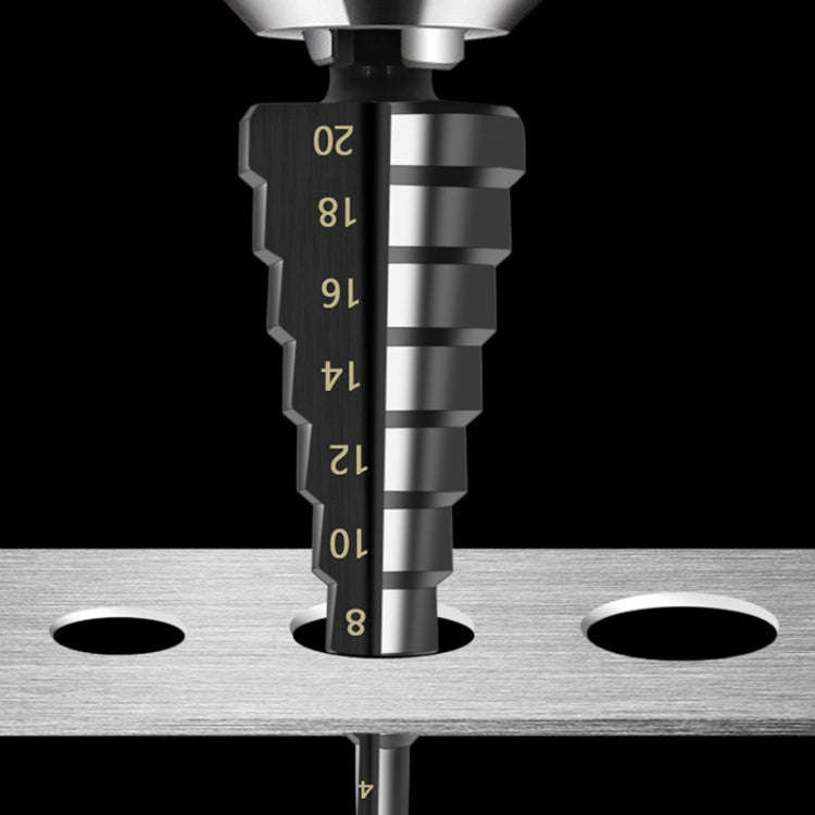 3pcs / Set Hexagonal Shank Nitrided Straight Fluted Step Drill HSS Pagoda Drill Hole Opener