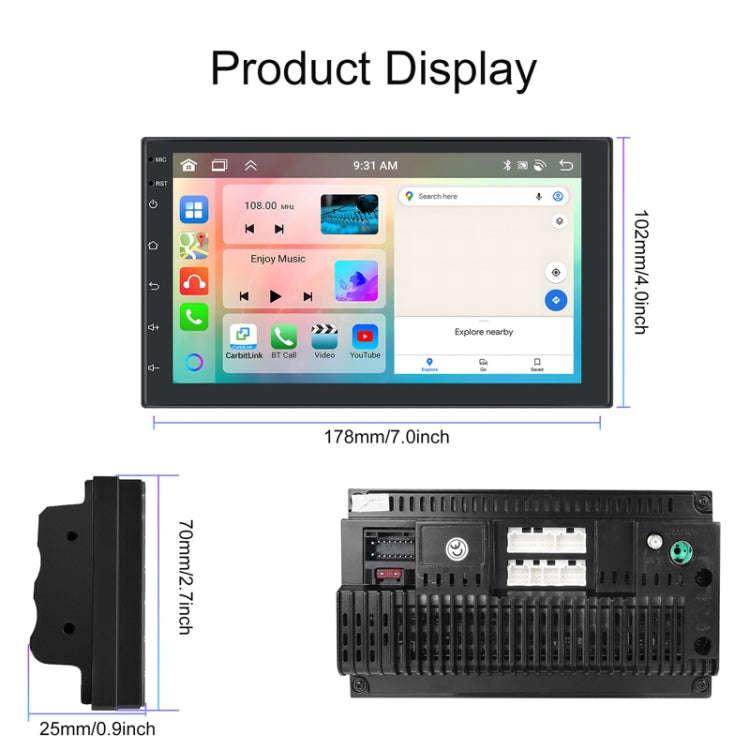 7inch Android 13.0 Dual Butt Universal Wireless Carplay Car Navigation Center Control All-In-One ...