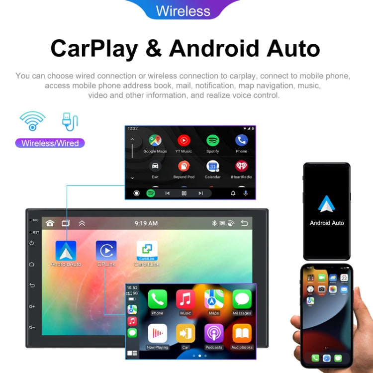 9inch Android 13.0 Dual Butt Universal Wireless Carplay Car Navigation Center Control All-In-One ...