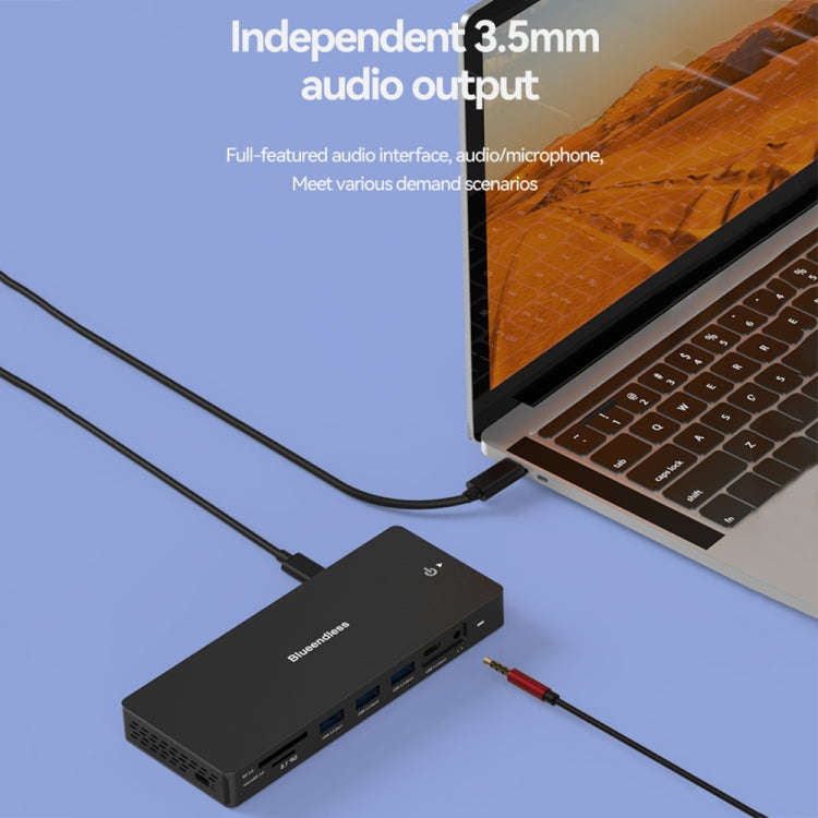 Blueendless 12-In-1 HD Multifunctional Docking Station 10Gbps Splitter With Switch(8K+4K HDMI x 2)