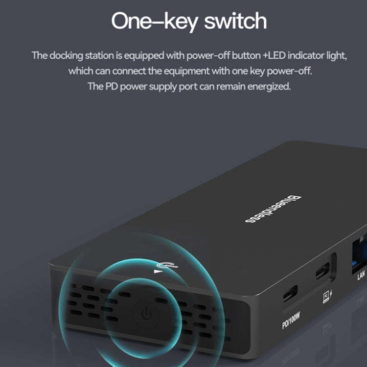 Blueendless 12-In-1 HD Multifunctional Docking Station 10Gbps Splitter With Switch(8K+4K HDMI x 2)