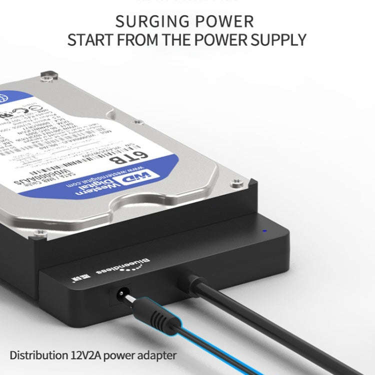 Blueendless US35 USB3.0 To SATA Adapter 2.5 / 3.5-Inch Hard Drive SSD Reader, Spec: USB3.0 EU Plug