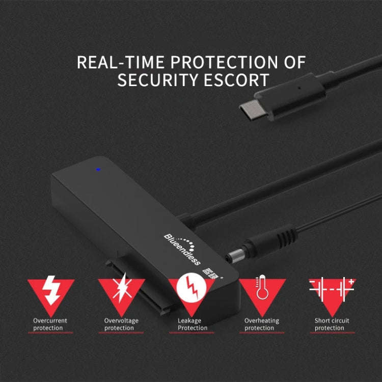 Blueendless US35 USB3.0 To SATA Adapter 2.5 / 3.5-Inch Hard Drive SSD Reader, Spec: USB3.0 EU Plug