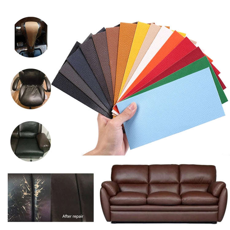 10x20cm Self-Adhesive PU Leather Patch Sticker Sofa Seat Small Hole Repair Patch(Light Brown)