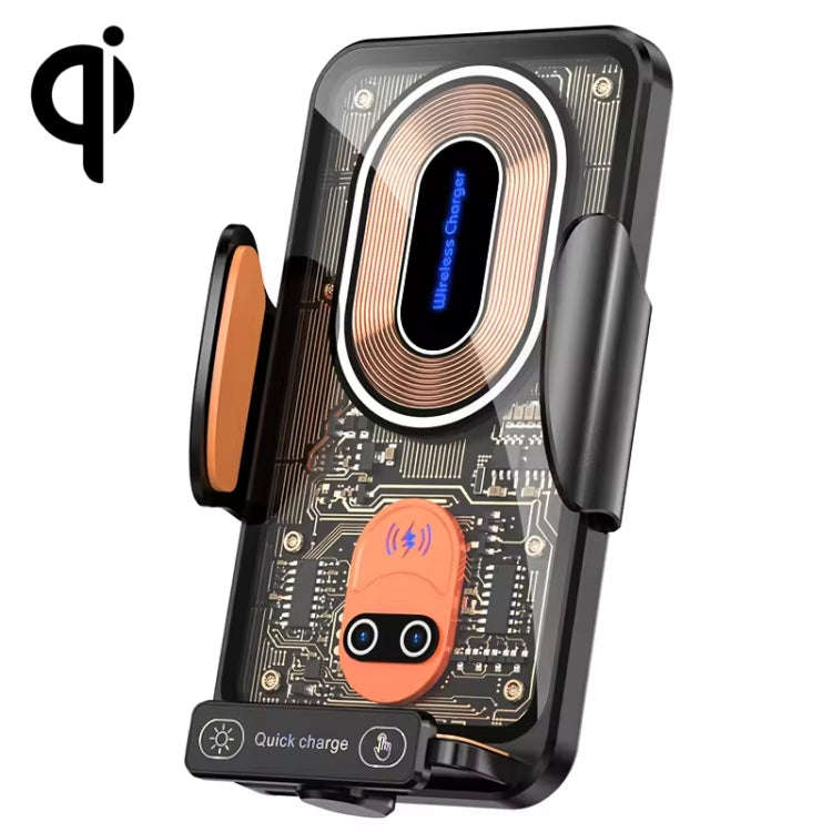 120W Transparent Car Wireless Charger Cell Phone Holder Magnetic Fast Charger(Black)