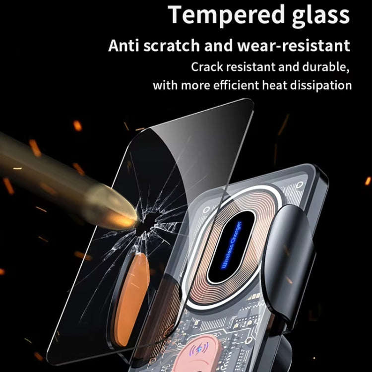 120W Transparent Car Wireless Charger Cell Phone Holder Magnetic Fast Charger(Black)