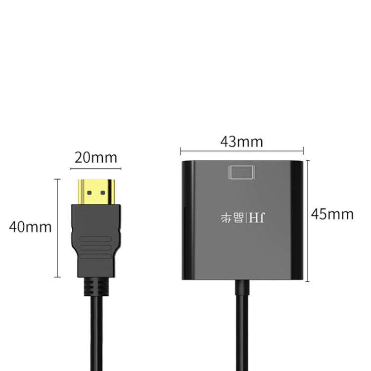 JINGHUA HDMI To VGA Adapter Cable Laptop Video Converter, Color: With Audio White
