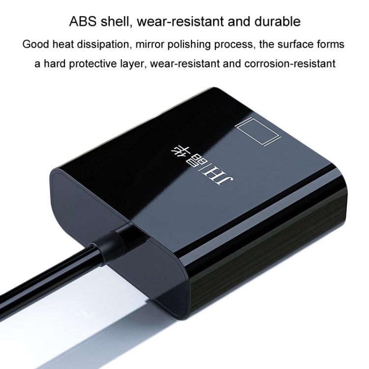 JINGHUA HDMI To VGA Adapter Cable Laptop Video Converter, Color: With Audio White