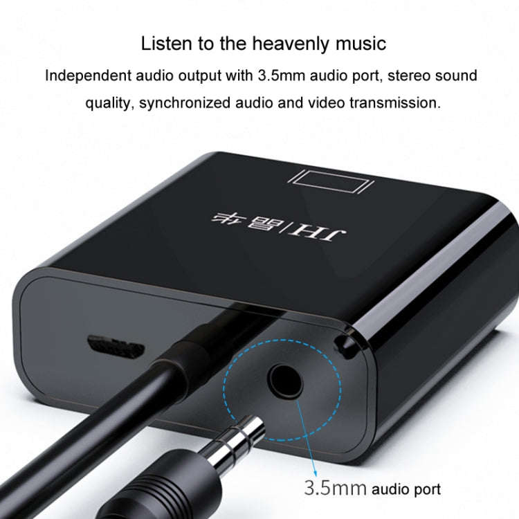 JINGHUA HDMI To VGA Adapter Cable Laptop Video Converter, Color: With Audio White