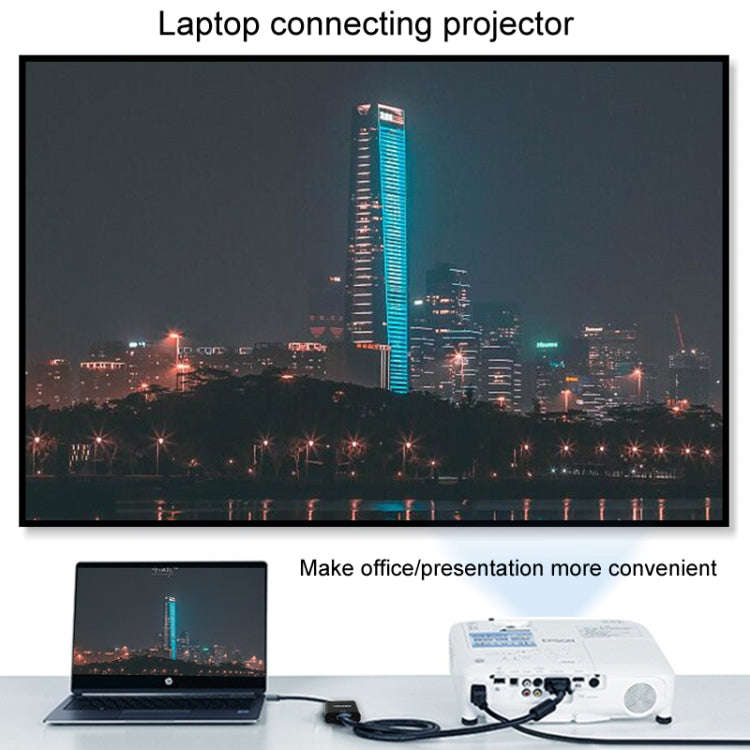 JINGHUA HDMI To VGA Adapter Cable Laptop Video Converter, Color: With Audio Black