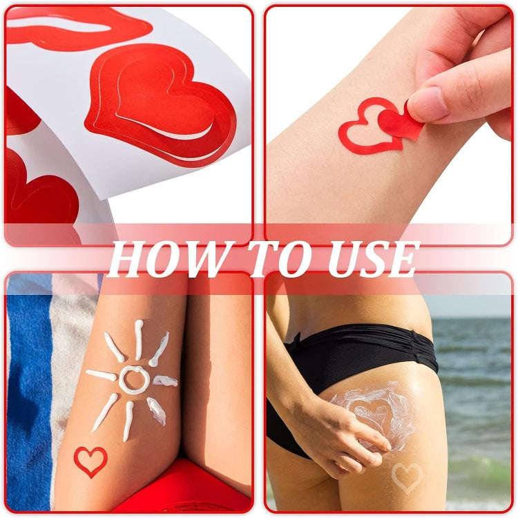 500pcs /Roll Style 4 Tanning Sunbathing Stickers Self Adhesive Body Stickers