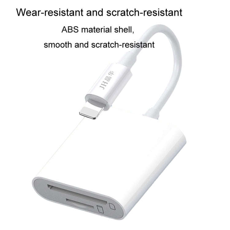JINGHUA Mobile Phone Card Reader Converter Memory Card Reader, Model: Lighning With Cable SD