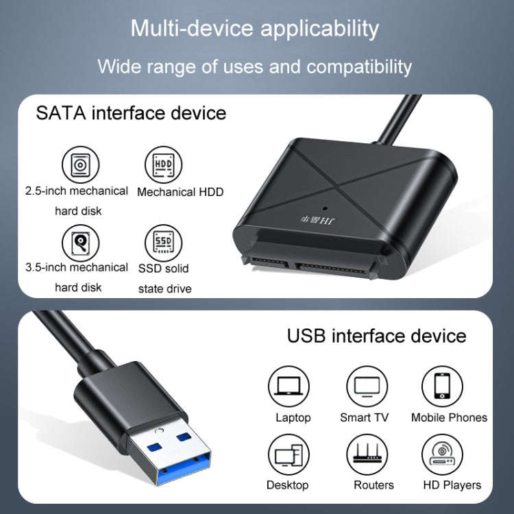 JINGHUA USB3.0 To SATA HDD Adapter Cable For 2.5/3.5 Inch External HDD SSD Hard Drive(30cm)
