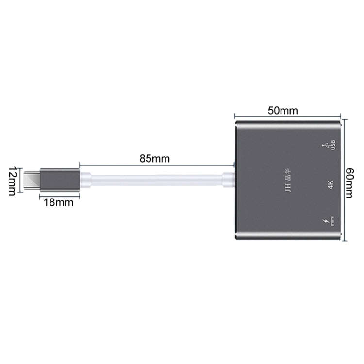 JINGHUA Z330 3 In 1 Type-C Docking Station HDMI 4K Adapter USB3.0 Interface Converter