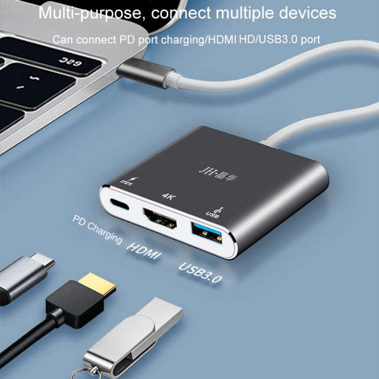 JINGHUA Z330 3 In 1 Type-C Docking Station HDMI 4K Adapter USB3.0 Interface Converter