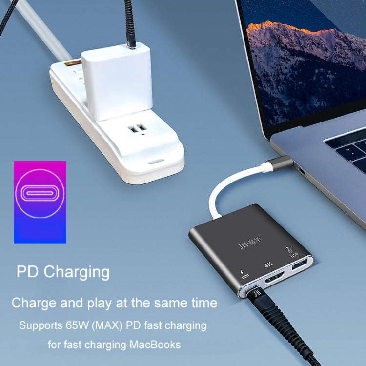 JINGHUA Z330 3 In 1 Type-C Docking Station HDMI 4K Adapter USB3.0 Interface Converter