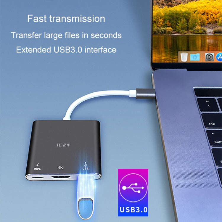 JINGHUA Z330 3 In 1 Type-C Docking Station HDMI 4K Adapter USB3.0 Interface Converter