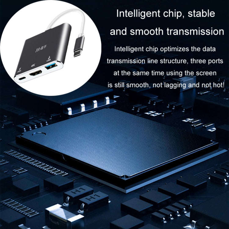 JINGHUA Z330 3 In 1 Type-C Docking Station HDMI 4K Adapter USB3.0 Interface Converter