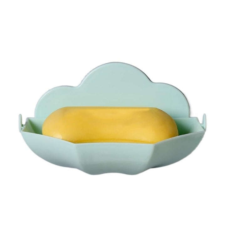 Cloud-shaped Soap Box Drain-free Wall-mounted Cute Soap Rack(Green)