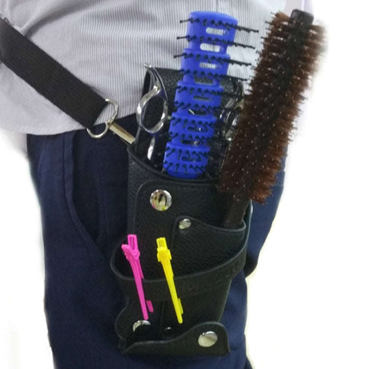 Hairdresser Hairdressing Tool Belt Bag Salon Hair Cutting Scissors Organizer(Black)