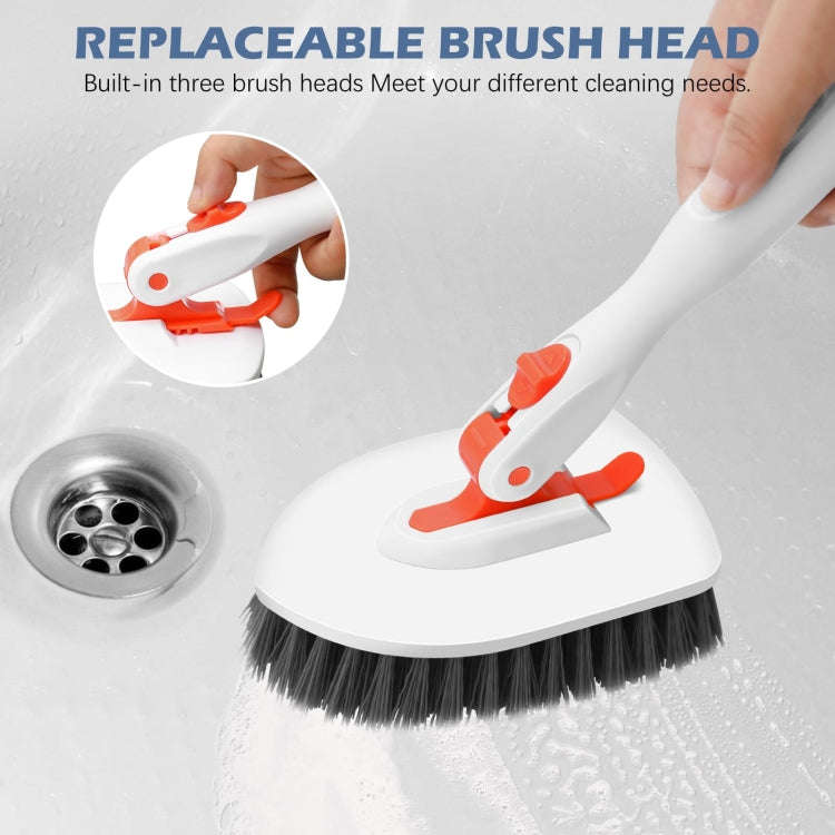 Shower Cleaning Brush With 52 Inch Adjustable Handle Tub Tile Scrubber Brush, Spec: Set 4