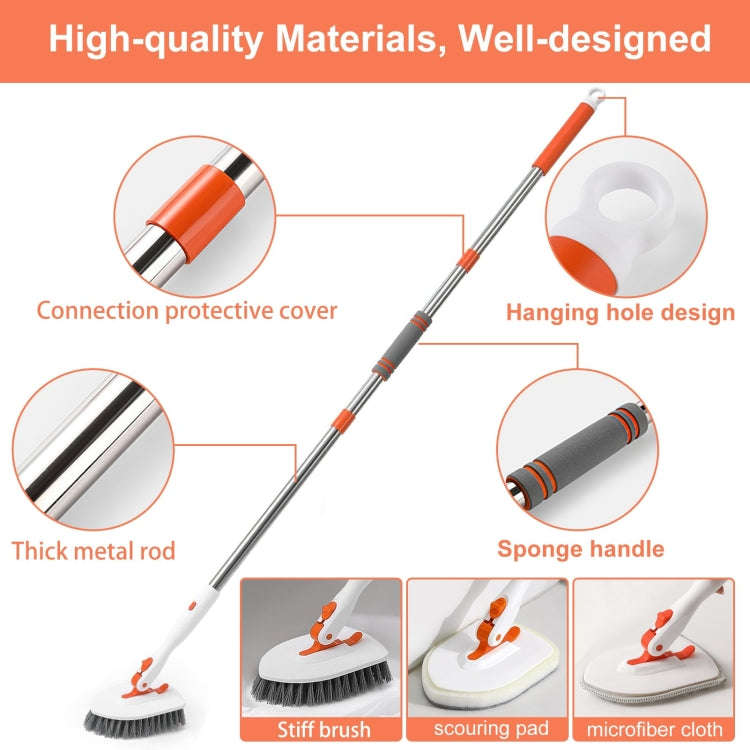 Shower Cleaning Brush With 52 Inch Adjustable Handle Tub Tile Scrubber Brush, Spec: Set 2