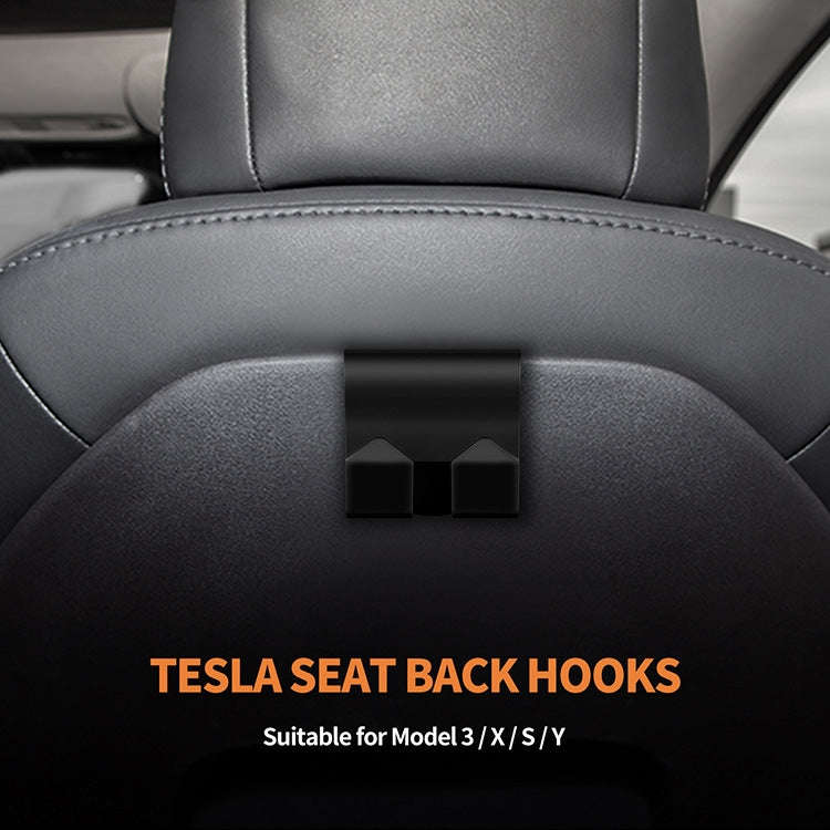 For Tesla Model 3/Y 2pcs Rear Seat Headrest Plastic Hook(Black)