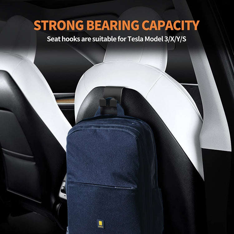 For Tesla Model 3/Y 2pcs Rear Seat Headrest Plastic Hook(Black)