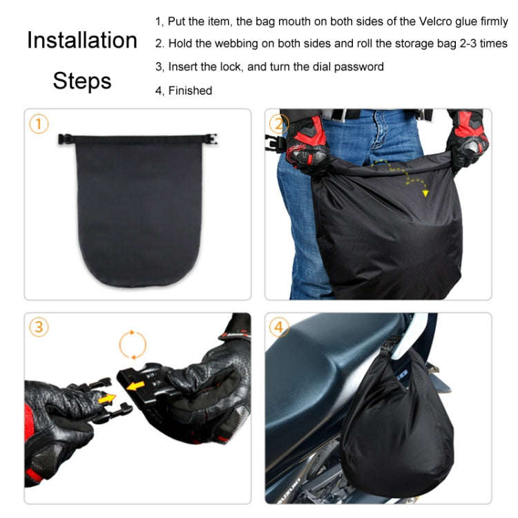 30L Outdoor Riding Motorcycle Helmet Bag Large Capacity Waterproof Combination Lock Storage Pack(...