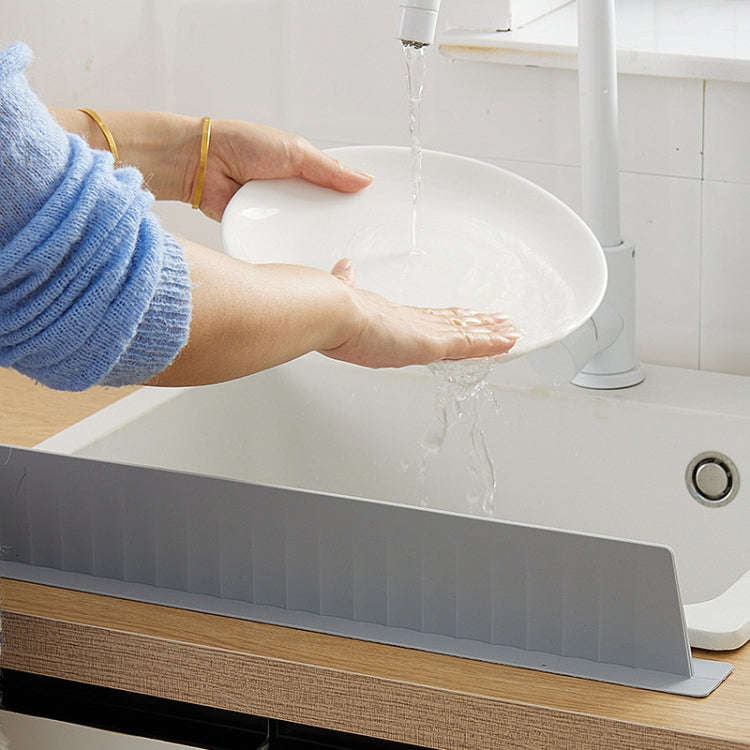 Silicone Kitchen Sink Splash Guard Countertop Water Blocking Splashback(Deep Gray)