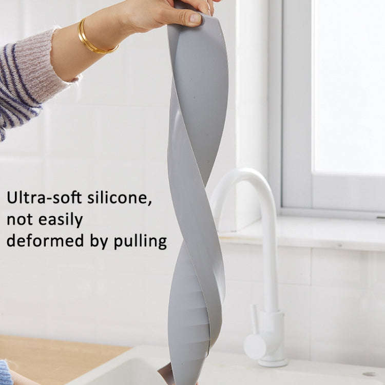 Silicone Kitchen Sink Splash Guard Countertop Water Blocking Splashback(Light Gray)