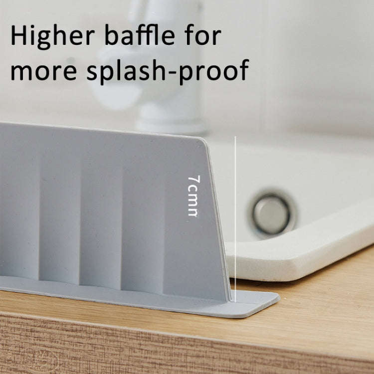 Silicone Kitchen Sink Splash Guard Countertop Water Blocking Splashback(Light Gray)