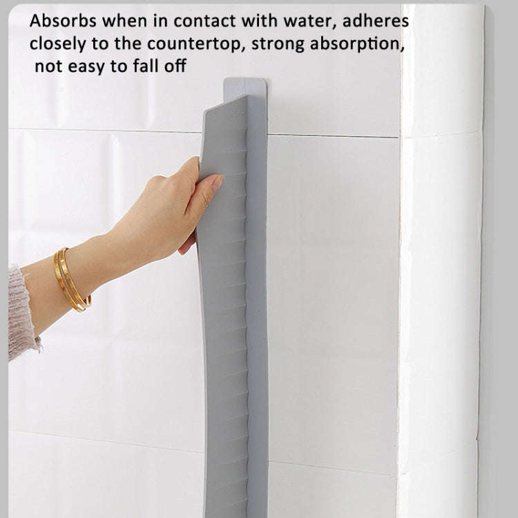 Silicone Kitchen Sink Splash Guard Countertop Water Blocking Splashback(Light Gray)