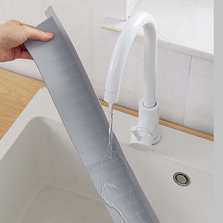 Silicone Kitchen Sink Splash Guard Countertop Water Blocking Splashback(Light Gray)