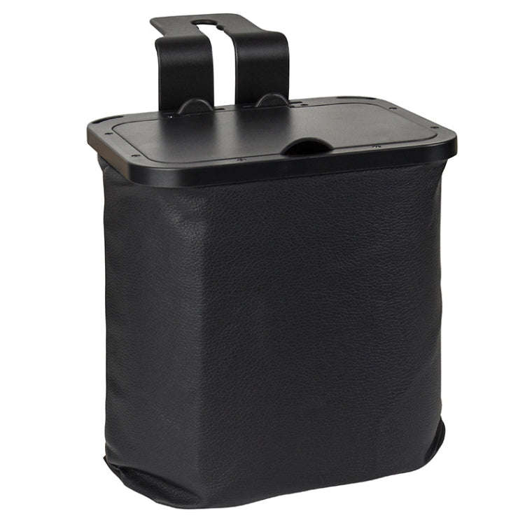 Car Rear Seat Foldable Large Capacity Hanging Waterproof Trash Can(Black)
