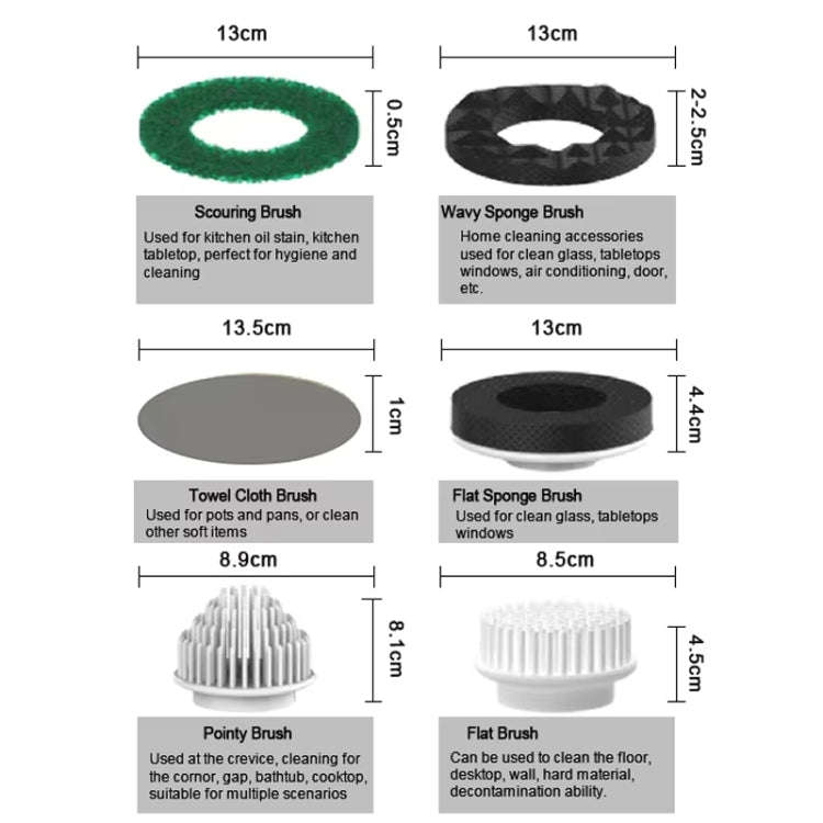 7 In 1 Automatic Water Spray Electric Spin Scrubber 53 Inch Cordless Rechargeable Cleaning Brush